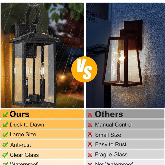 Large Outdoor Light Fixtures Black - Picture 6 of 8